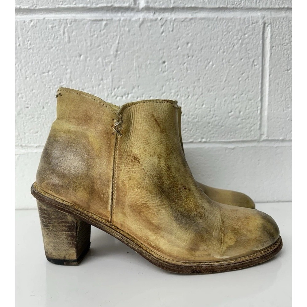 Bed Stu Cobbler Sonic Ankle Boots Distressed Leather Whiskey Sunset / Size 8.5